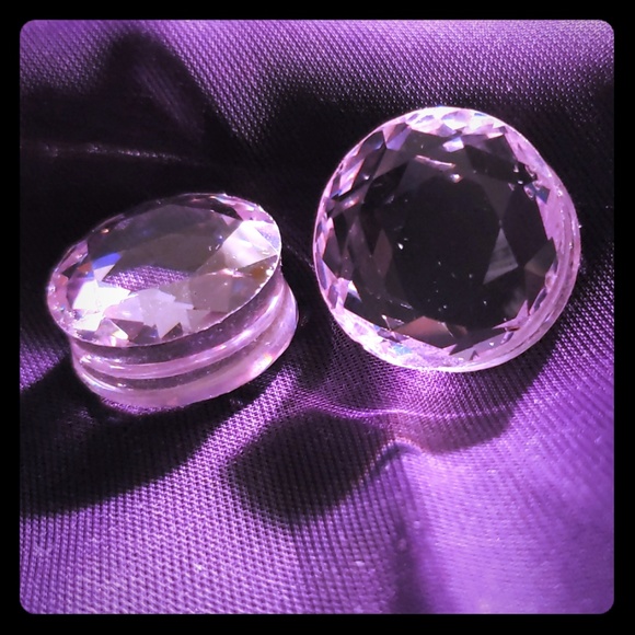 Solid Cubic zirconia gauges 7/8" - Picture 1 of 3